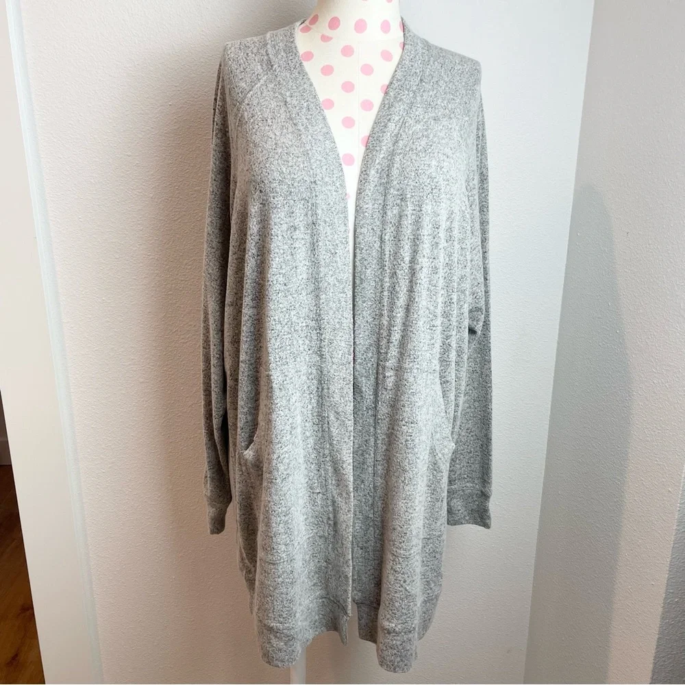 BP Nordstrom Open Front Gray Cardigan With Pockets Small